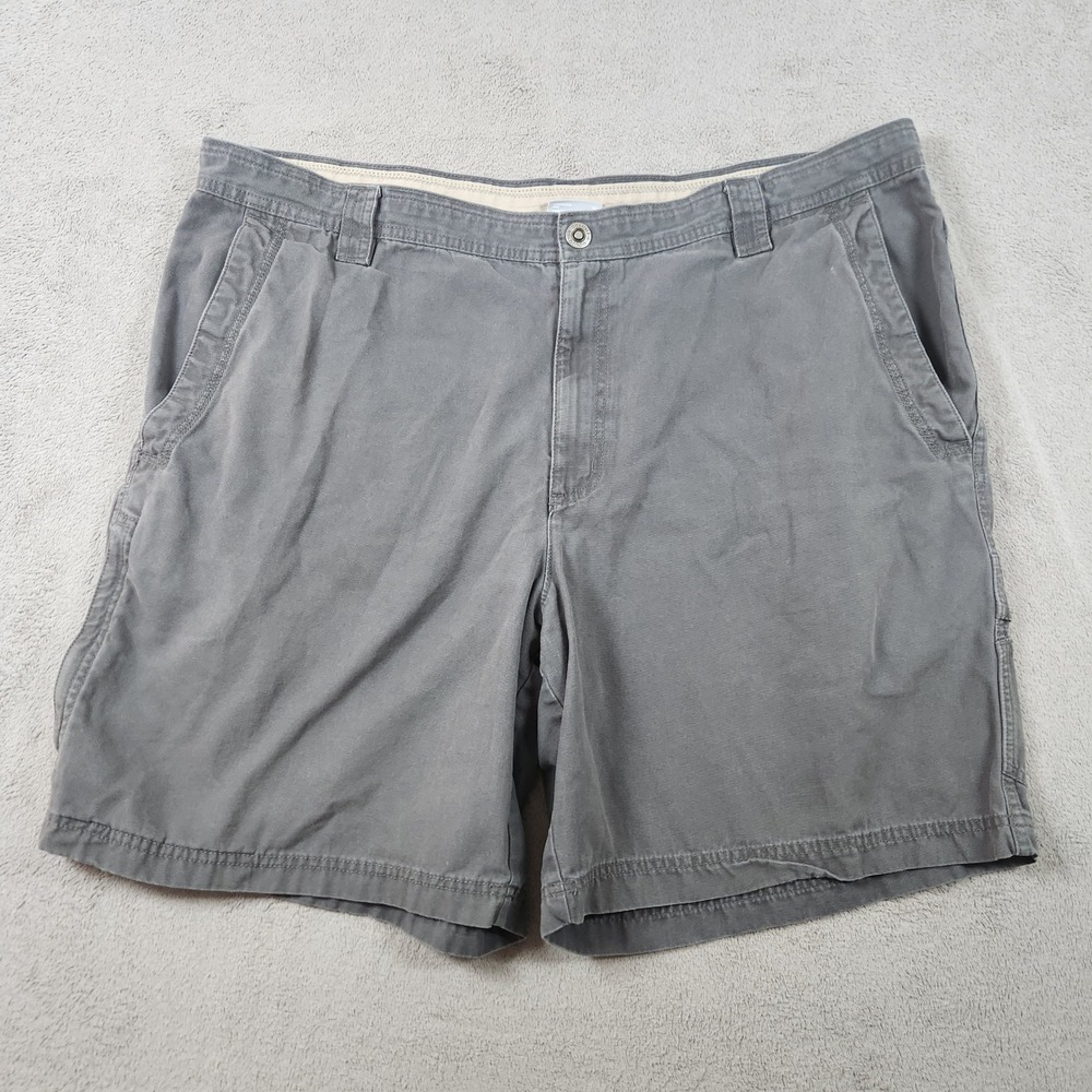 Columbia Omni-Shield Canvas Cargo Shorts Mens size 42 Grey Cotton 9" inseam